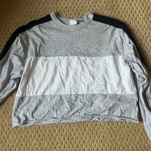 TNA Gray and Black Long Sleeve Top